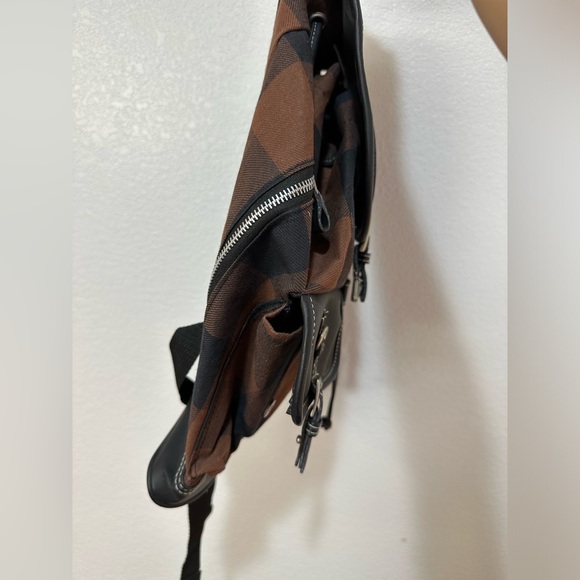 Pacific Cotton Black and Brown Checkered Backpack - Picture 5 of 6